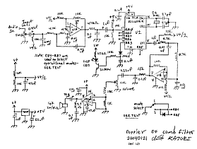 Hand-drawn schematic of the comb filter.