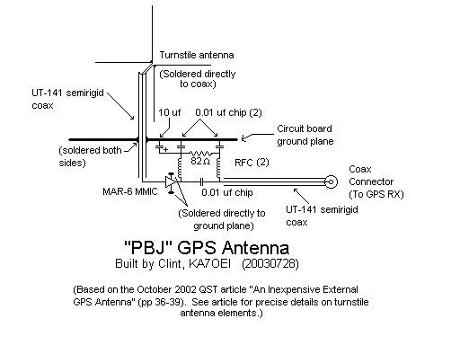 Schematic of the GPS antenna/preamp.
