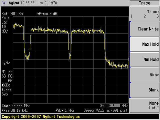 20-30 MHz plot of the modem