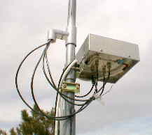 The DF array's switching controller as mounted outside on the array's mast.