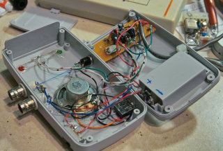 Inside the enclosure with the prototype