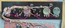 Rear view of the front panel showing the wiring of the potentiometers